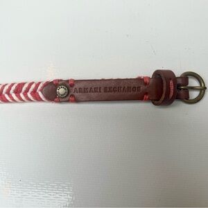 A/X Armani Exchange Woven Red and White Women's Belt
